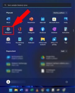 Hlavní nabídka start Windows 11